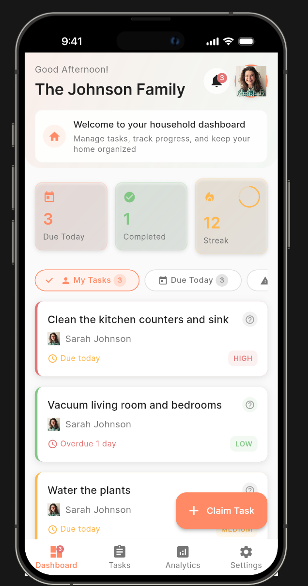 Homely dashboard mock